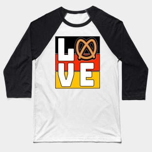 Funny Love Pretzel, German Flag Oktoberfest Baseball T-Shirt